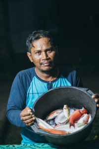 Man with fresh fish